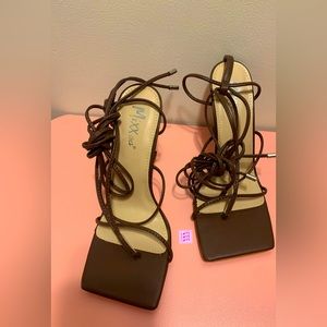 MIXX SHUZ square lace up heels